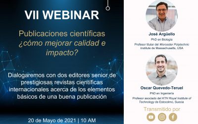 Séptimo Webinar: Publicaciones científicas ¿Cómo mejorar calidad e impacto?